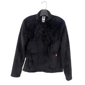 The North Face Jacket Womens Small Black Fuzzy Fleece Quarter Zip Pullover